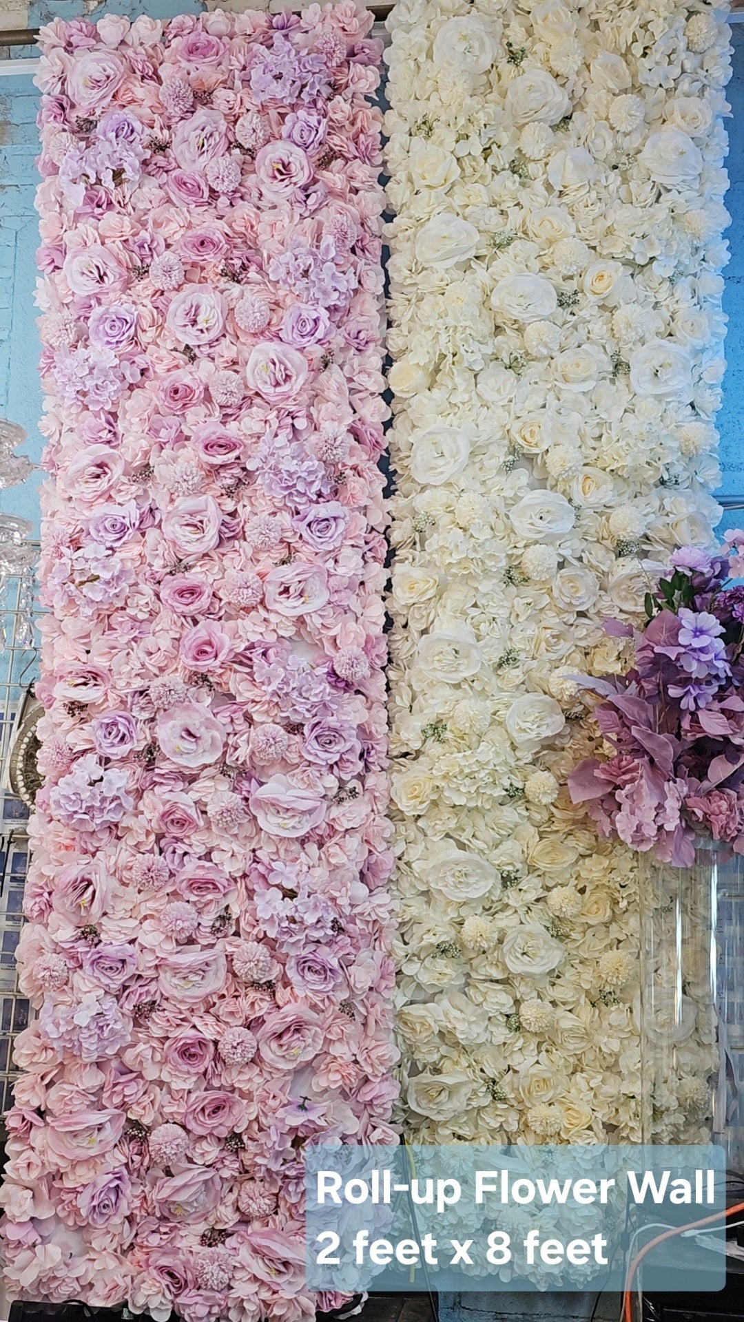 Roll-Up Flower Wall Backdrop - 2 Feet x 8 Feet