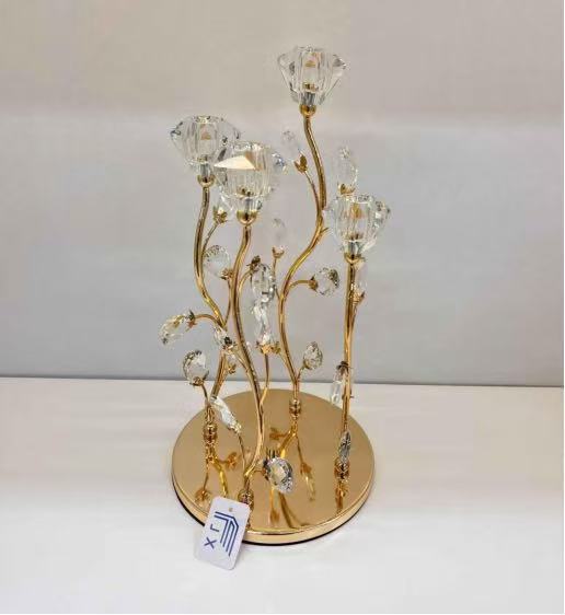 Elegant gold metal candle holder
