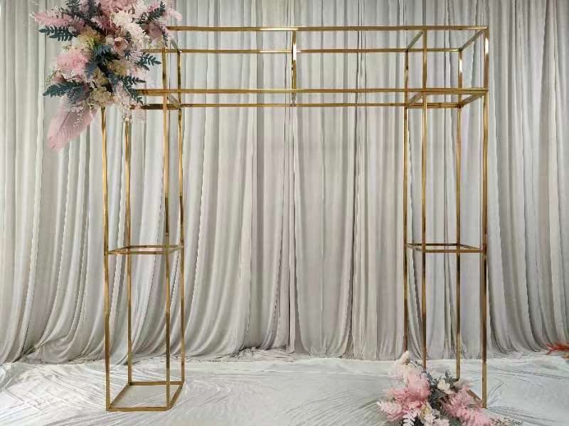 Large Shiny Gold Metal Arch 8 feet tall