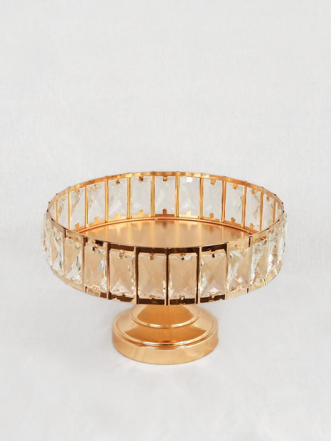 SH142656 - 12" Metal  Crystal Gold Cake Stand