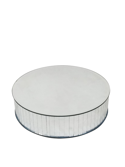 MRD-3456 - Round Mirror Box Cake Stand H 3" x W 12"