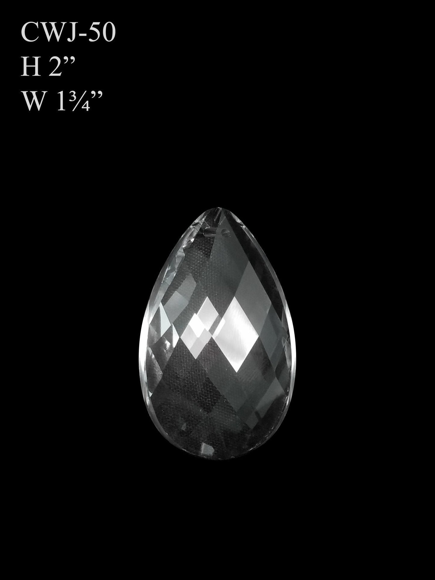 CWJ-50 - Flat Teardrop Glass Pendant Suncatcher