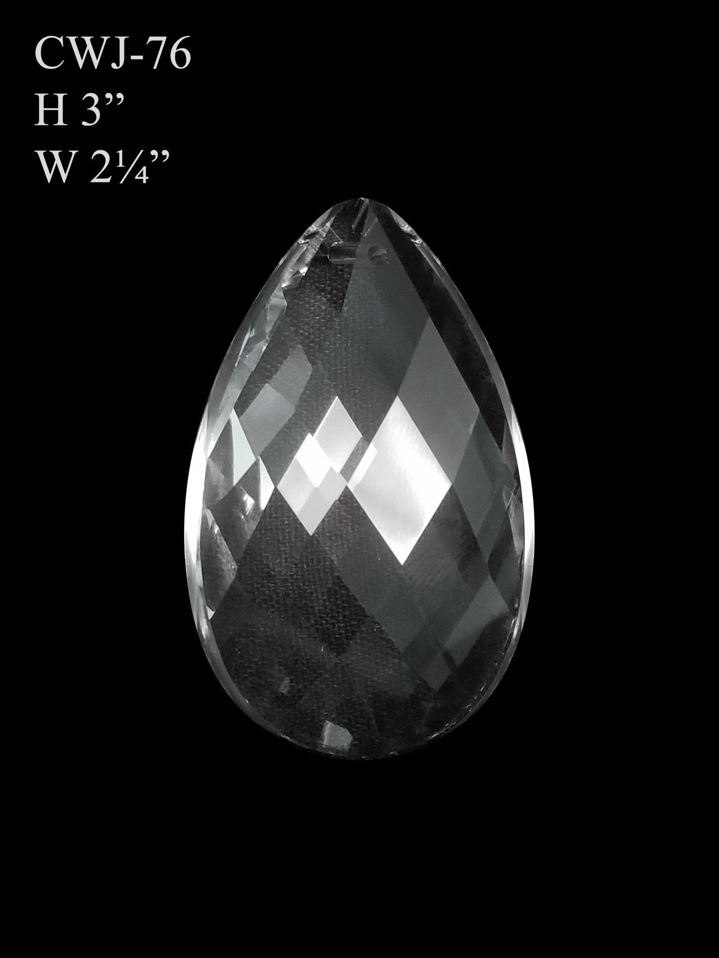 CWJ-76 - Flat Teardrop (L) Glass Pendant Suncatcher