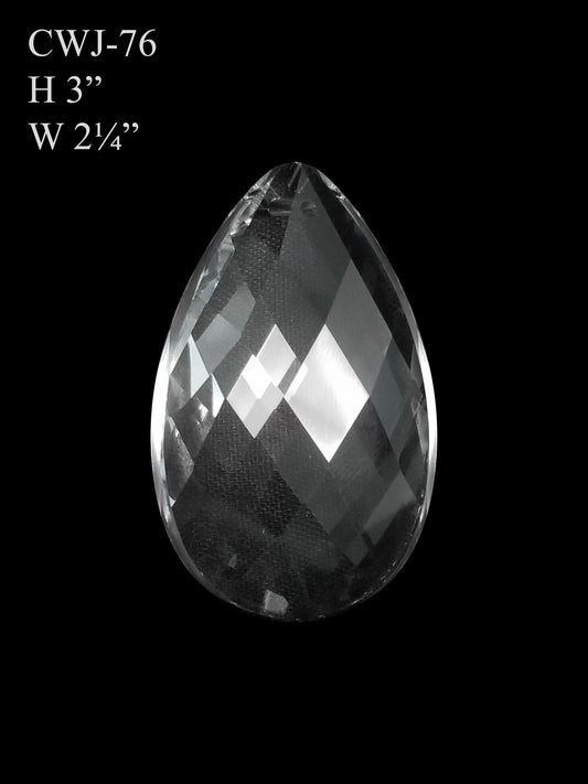CWJ-76 - Flat Teardrop (L) Glass Pendant Suncatcher