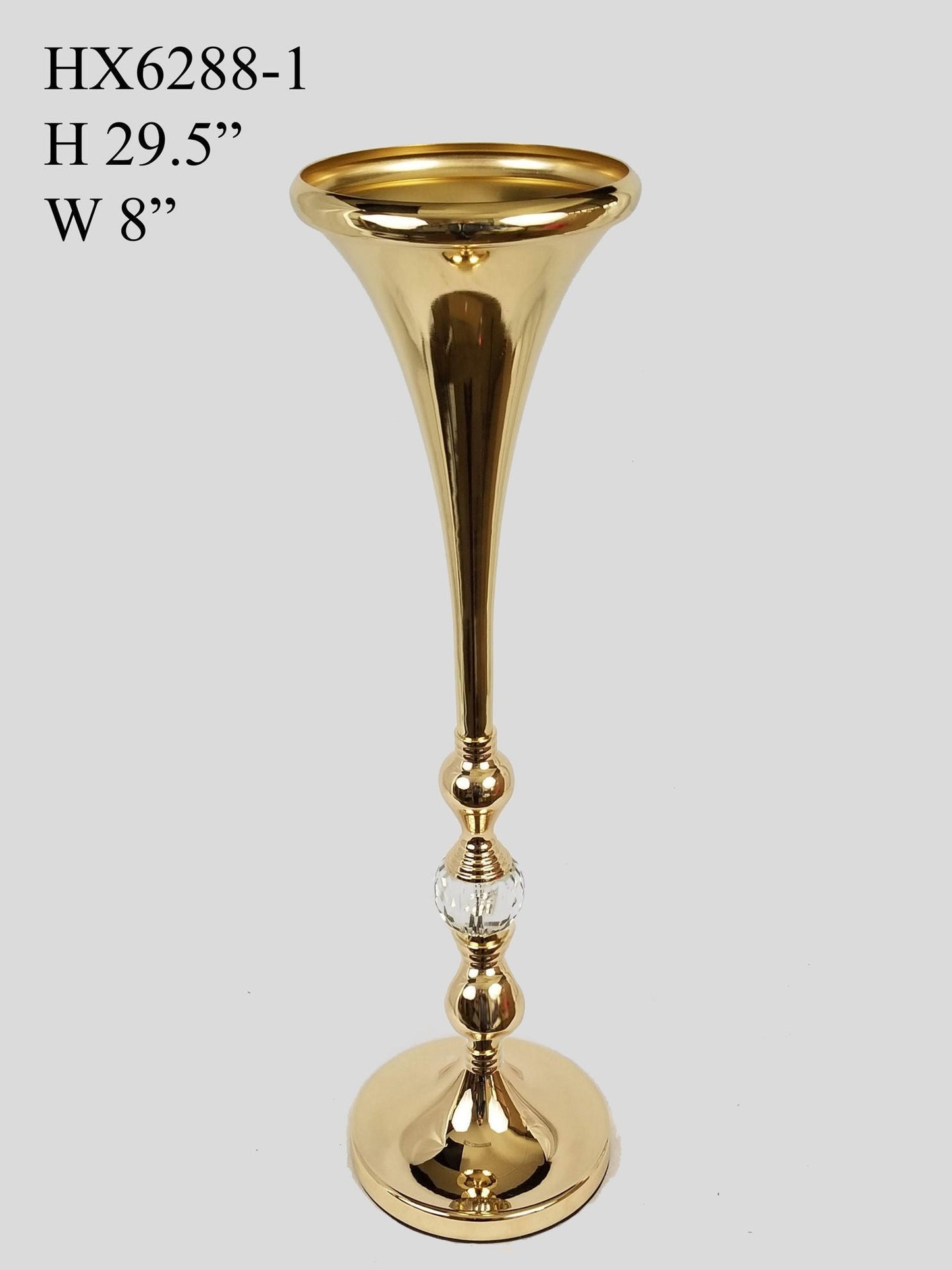 HX6288-1 - Metal  Flower Vase Stand with Crystal  29.5"