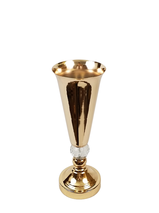 F354-1G - Metal Flower vase with Crystal  14"