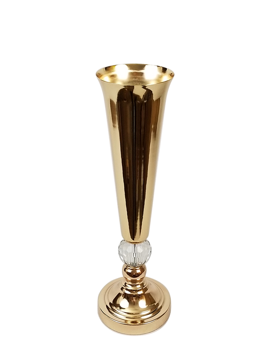 F354-2G -Metal Flower Vase With Crystal 18"