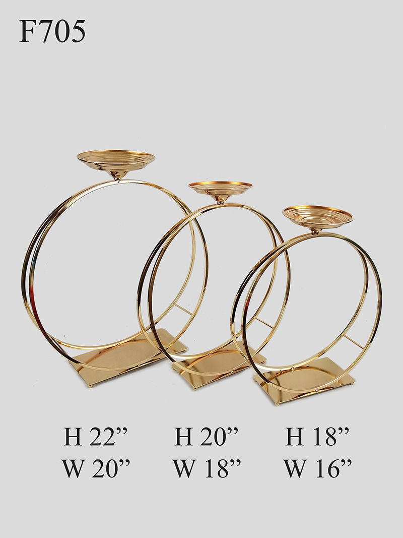 F705 - Set of 3 Double Ring Flower Stand