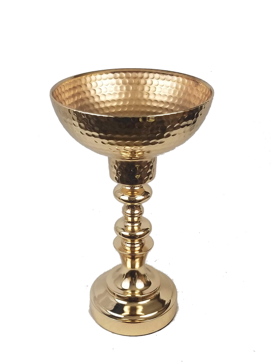 SJ-6504A GD - Gold Metal Goblet Flower Stand 17"
