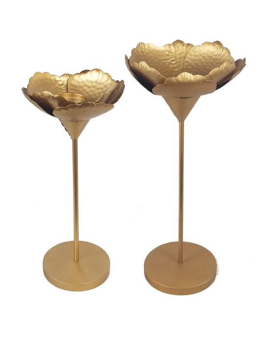 9233-1 Metal Rose Shape Flower Stand Set  17"/22"