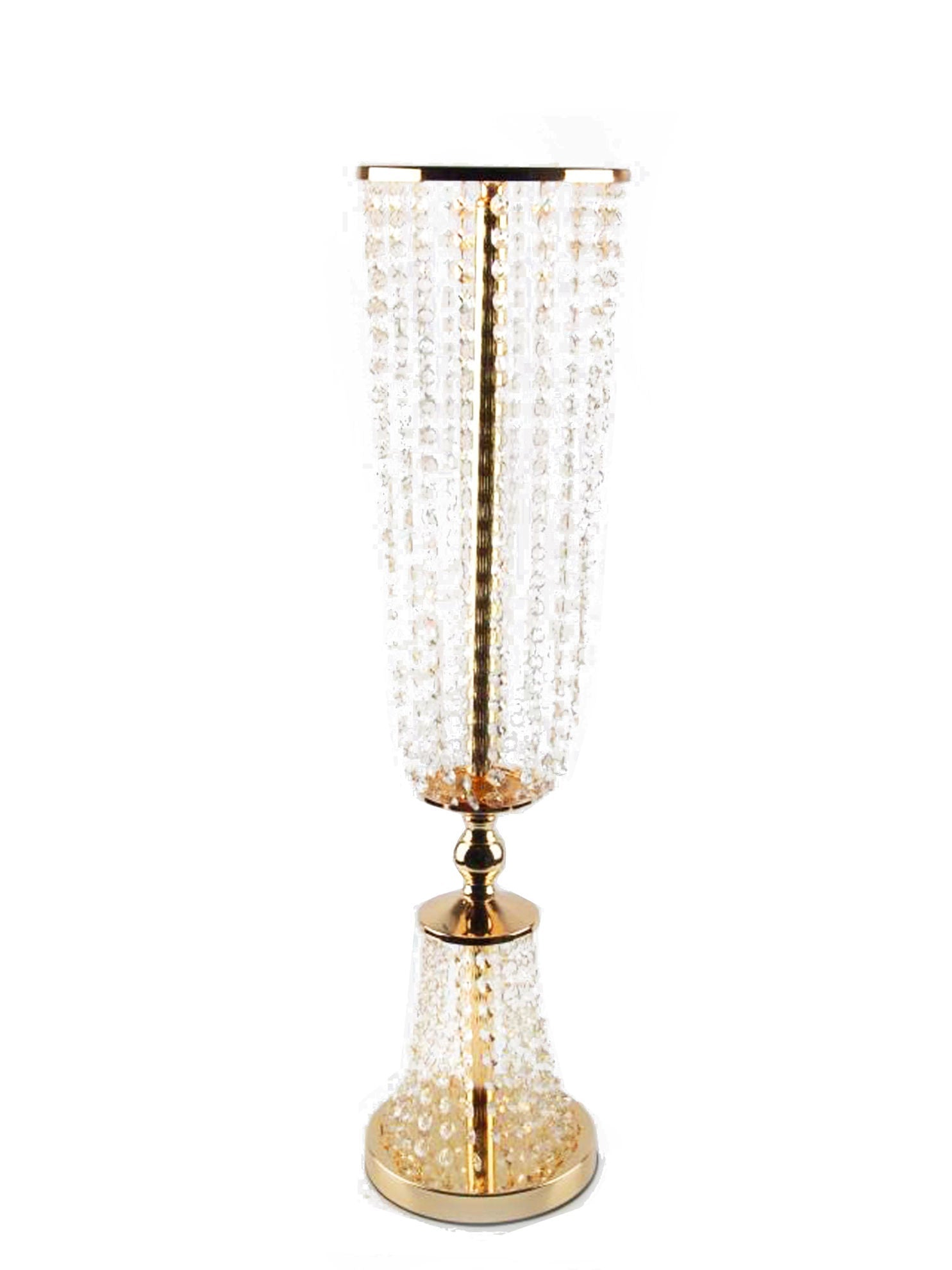 HX6075 - Tall Gold Crystal Garland Chandelier Stand 28"