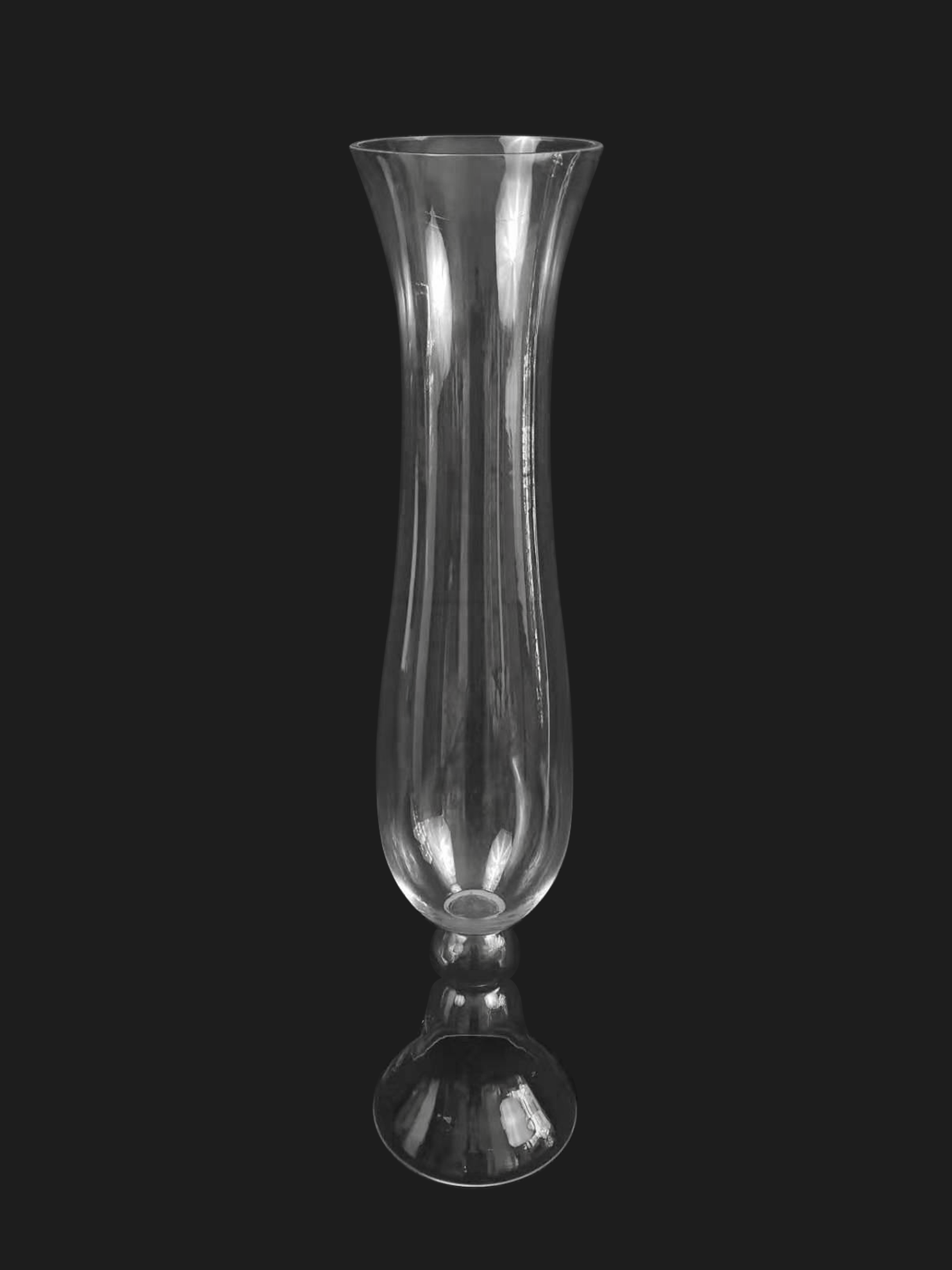 BV1204-90 - Clear Unique Flair Trumpet Glass Vase 35.5"