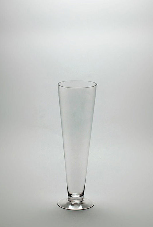 TP0516 - Clear Heavy Duty Trumpet Glass Vase 16"