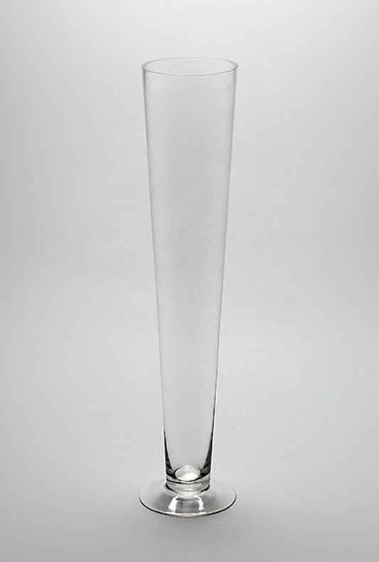 TP0524 - Clear Heavy Duty Trumpet Glass Vase 24"