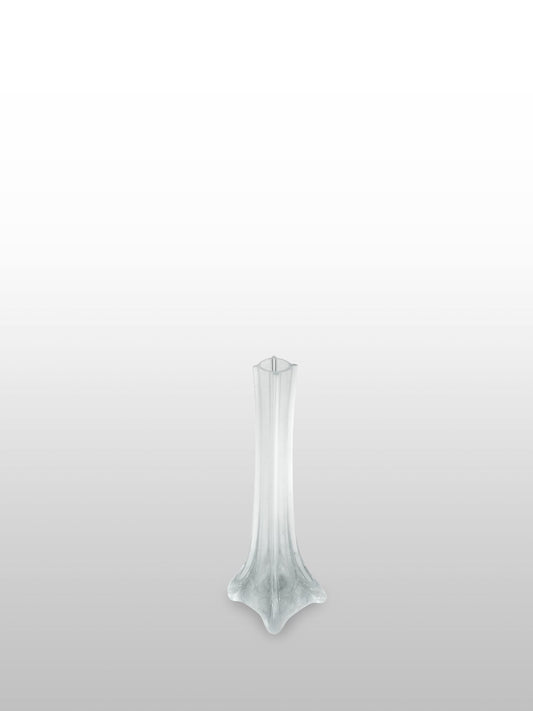 Clear Eiffel Tower Glass Flower Vase 8"