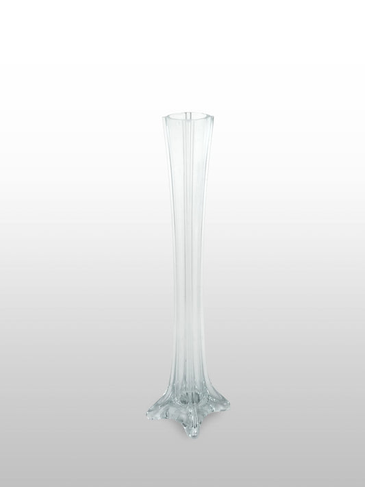 Clear Eiffel Tower Glass Flower Vase 16"