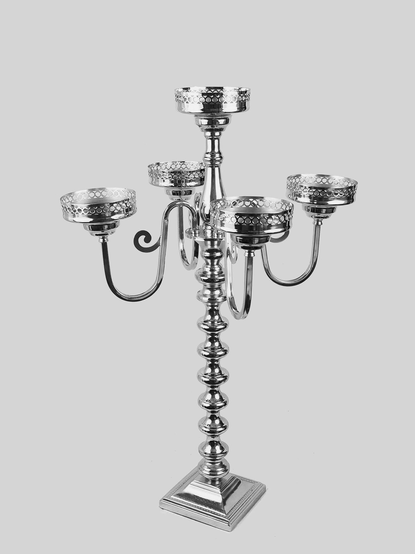 CCH0468 - Gold Metal Candelabra 4 Arms  and 1 Center Candle Holder