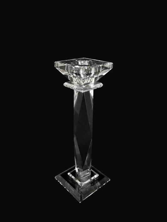 CCH8142-S - Premium Glass Crystal Pillar Candle Holder 10.5"