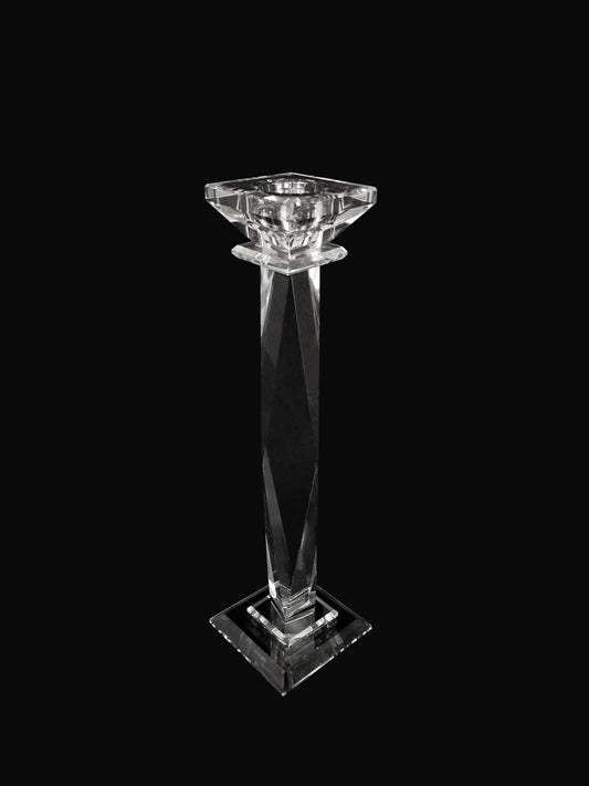CCH8149-M - Premium Glass Crystal Pillar Candle Holder 14"