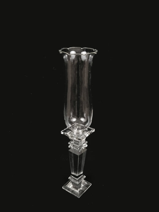CCH0236-S - Hurricane Taper Crystal Glass Candle Holder 16"