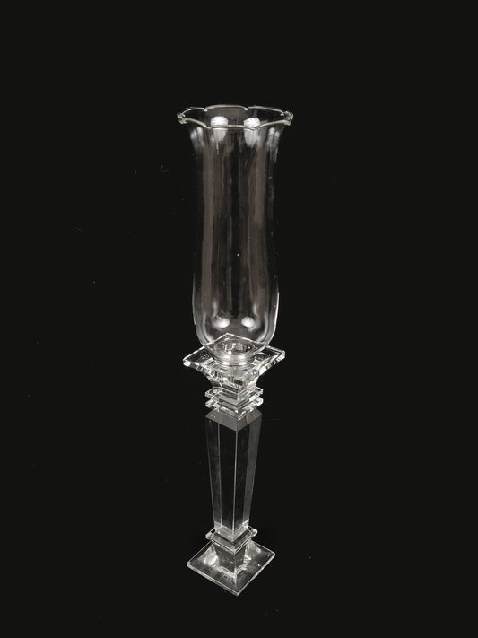 CCH0236-L - Hurricane Taper Crystal Glass Candle Holder 19"