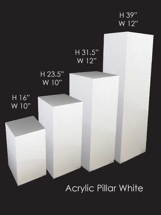 Acrylic Cake Pillar Set of 4 White