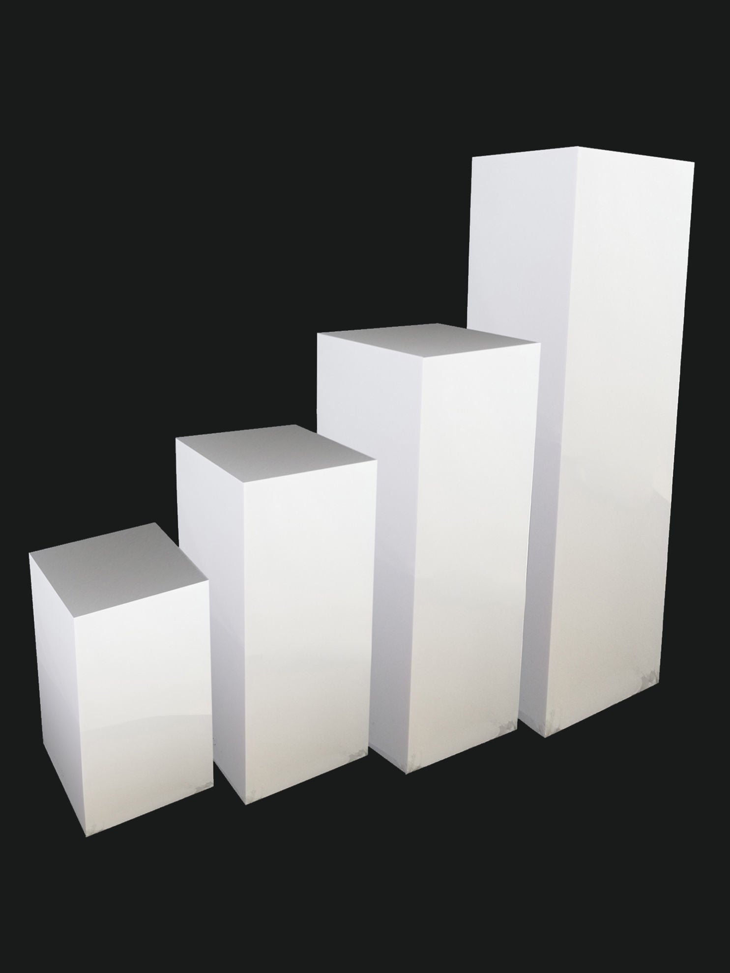 Acrylic Cake Pillar Set of 4 White