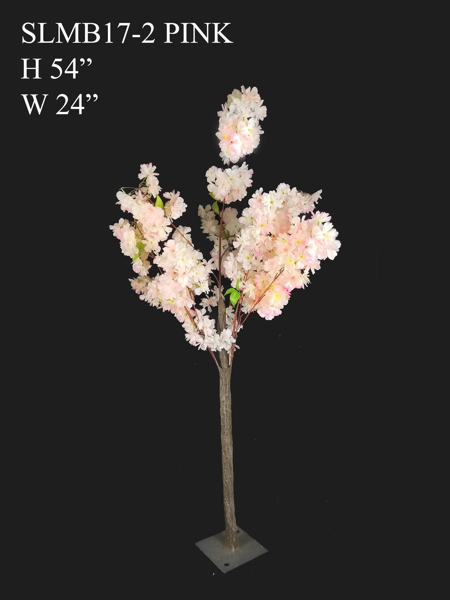 SLMB17-2 Pink Tall Artificial Cherry Bloom Tabletop Centerpieces Tree 54"