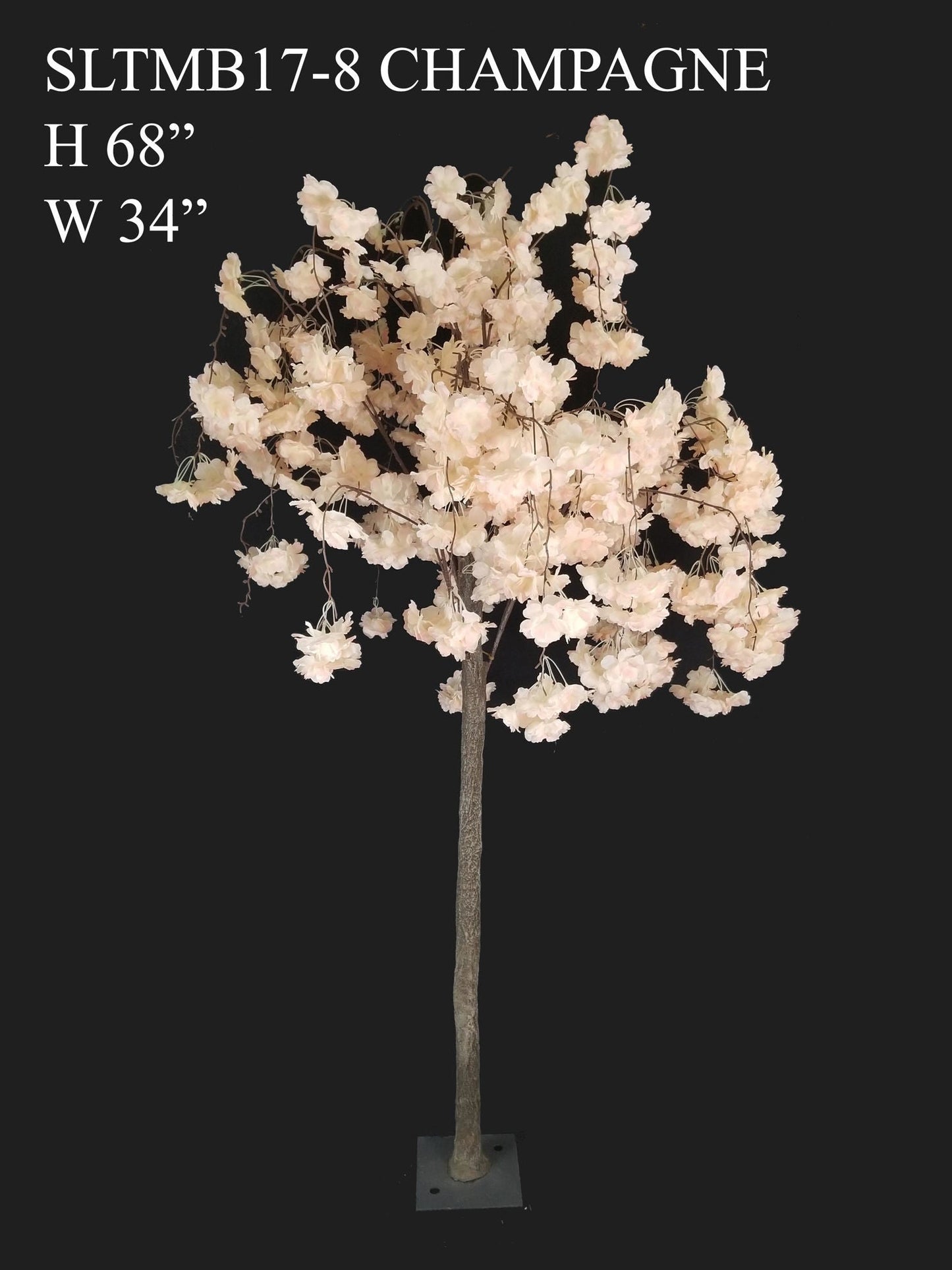 SLTMB17-8 Champagne  Tall Artificial Cherry Bloom Tabletop Centerpieces Tree 68"