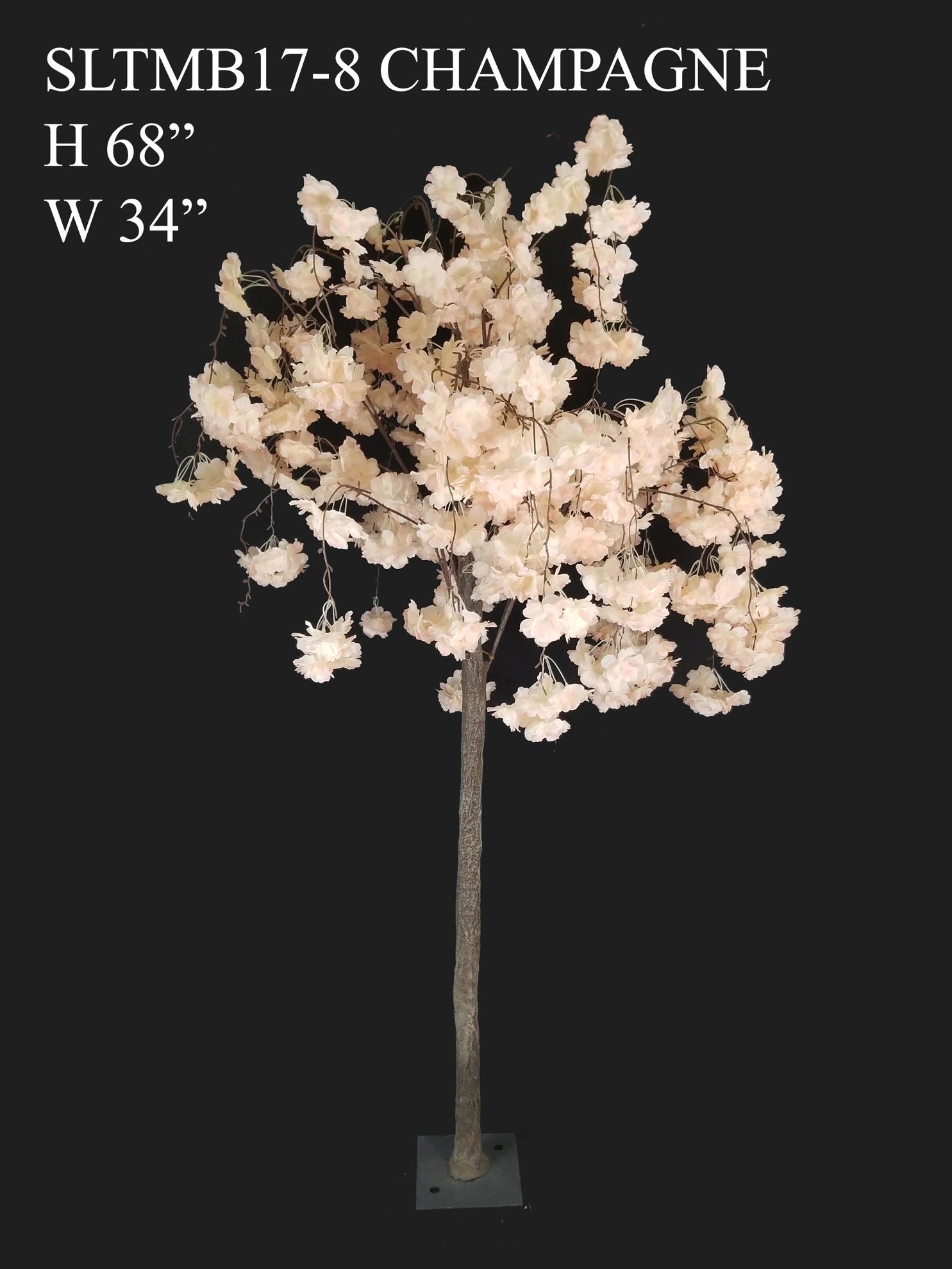 SLTMB17-8 Champagne  Tall Artificial Cherry Bloom Tabletop Centerpieces Tree 68"
