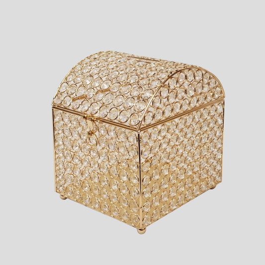 KK-21 Gold - Real Crystal Beaded Card, Money, Donation Box 9"