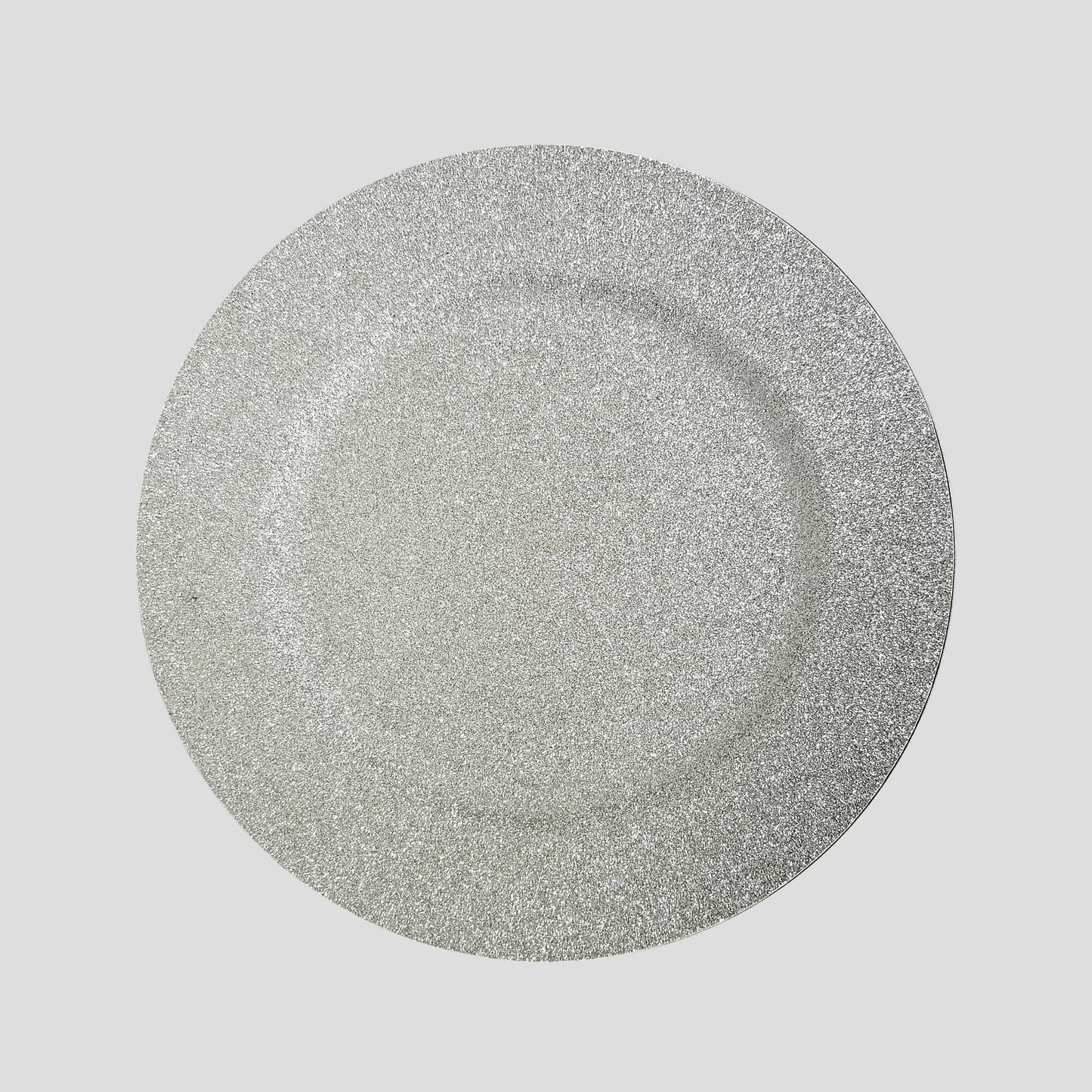 19029 GD - 13" Gold Round Gold Glitter Acrylic Plastic Charger Plates