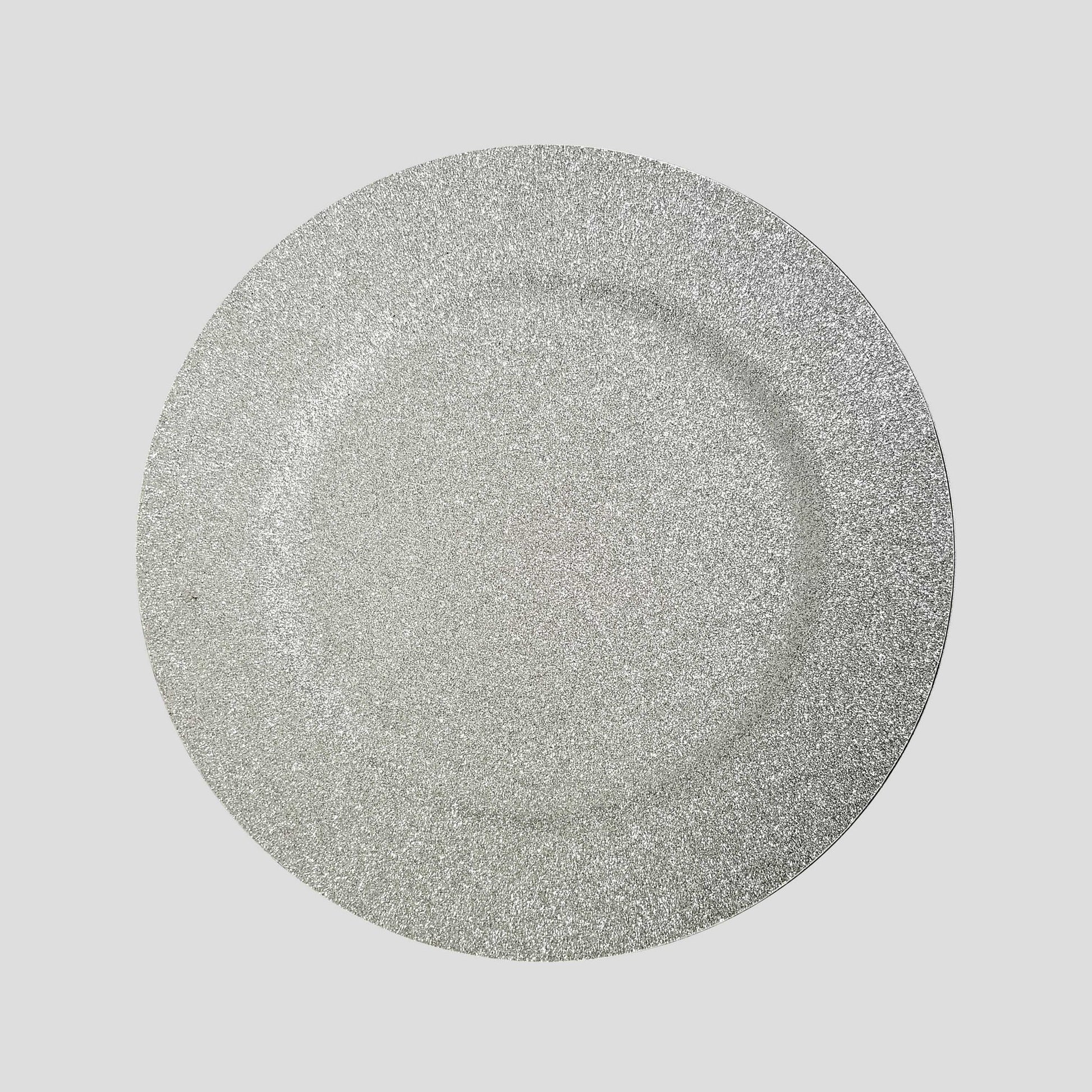 19029 GD - 13" Gold Round Gold Glitter Acrylic Plastic Charger Plates