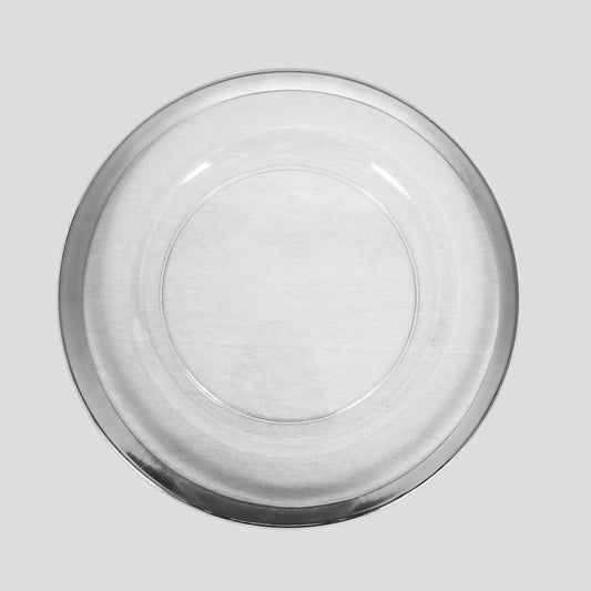 188226 SL - 13" Round Silver Rimmed Acrylic Charger Plates