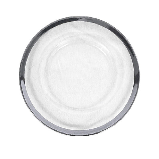 GP5429 SL - 13" Round Silver Rimmed Glass Charger Plates
