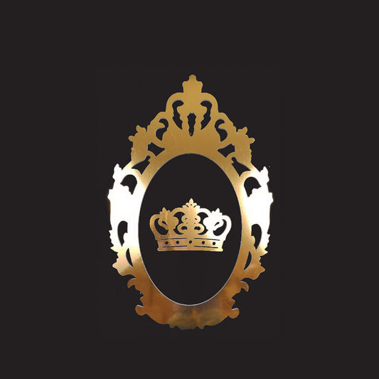 PF60+C GD - 24" Gold Oval Cutout PVC Foam-board Frame With Crown
