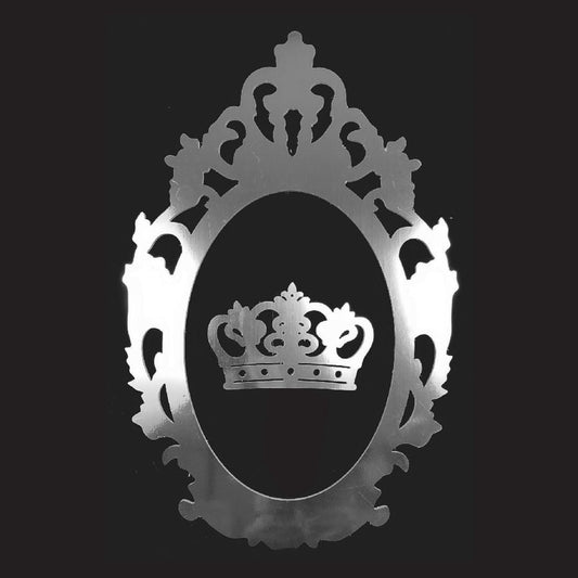 PF100+C SL - 38" Silver Oval Cutout PVC Foam-board Frame With Crowm