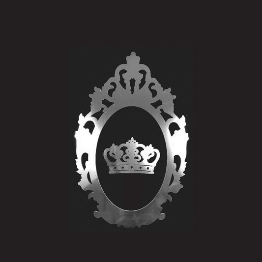 PF60+C SL - 24" Silver Oval Cutout PVC Foam-board Frame With Crown
