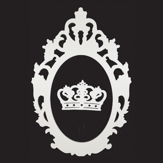 PF100+C WT - 38" White Oval Cutout PVC Foam-board Frame With Crowm