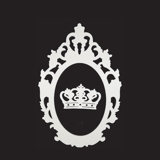 PF80+C WT - 31" White Oval Cutout PVC Foam-board Frame With Crown