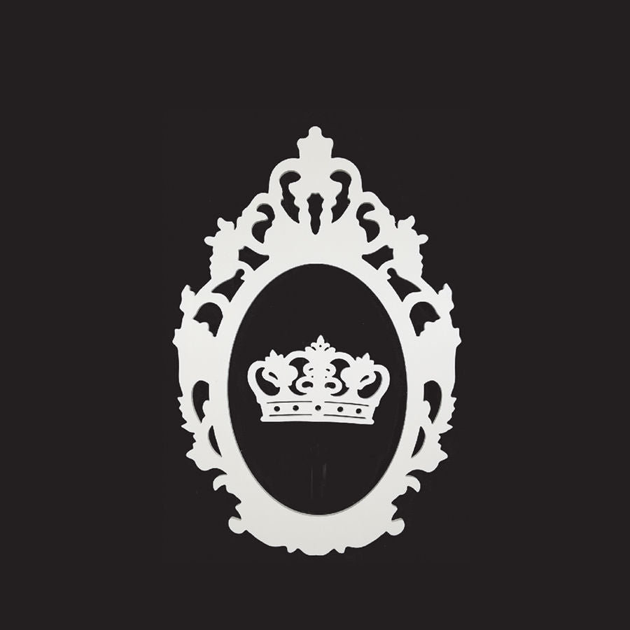 PF60+C Wt - 24" White Oval Cutout PVC Foam-board Frame With Crown