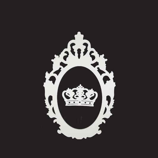 PF60+C Wt - 24" White Oval Cutout PVC Foam-board Frame With Crown