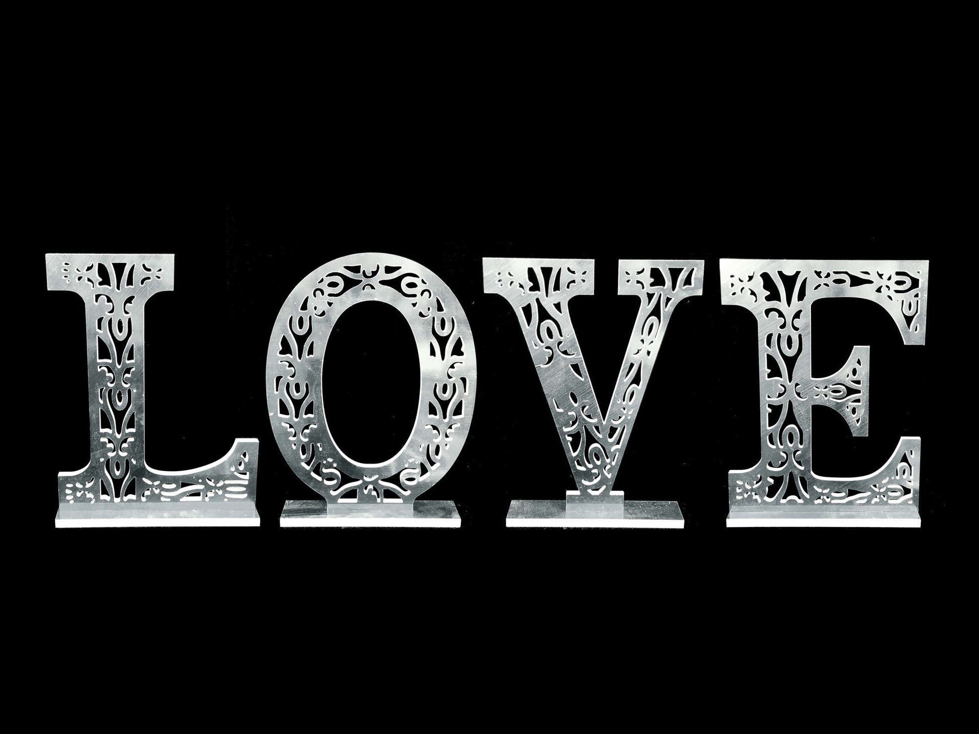 50CM LOVE - Silver  PVC Foam-Board Sign