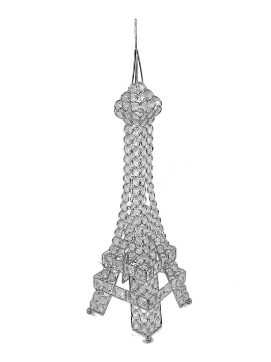 AFT-65 - 30" Silver Crystal Eiffel Tower Centerpiece