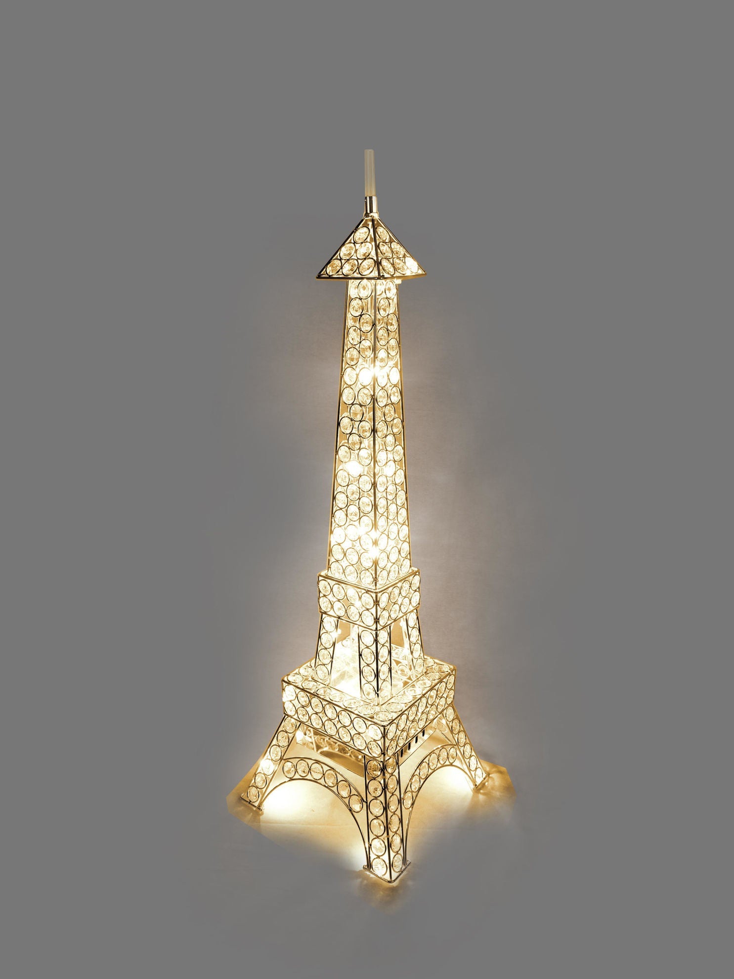 WFT-2099-GD - Gold Crystal Beaded Eiffel Tower Centerpiece, Floor Decor 29"
