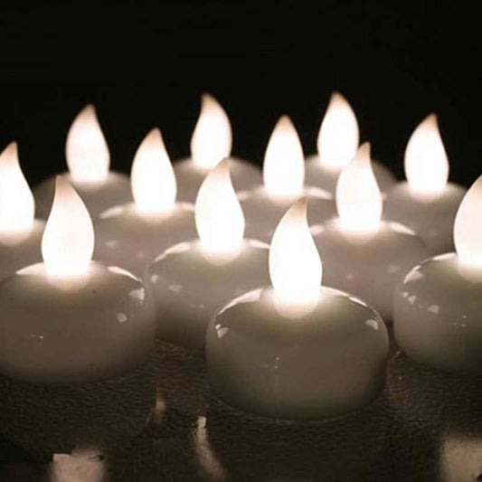 LED0095 White - 12pcs Floating Candle Led Tea Light Flameless
