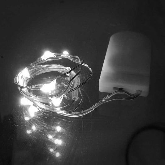 LED007 WT - 1 Dozen 90" White Starry String Lights Battery Operated with 20 Micro Bright LEDs