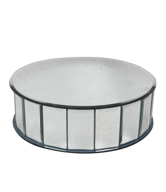 Round Mirror Box Cake Stand mirror Panel H 3" x W 10"
