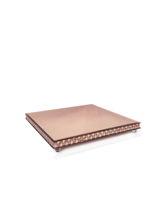 146638 RGD - Gold Square Mirror Cake Stand 16"