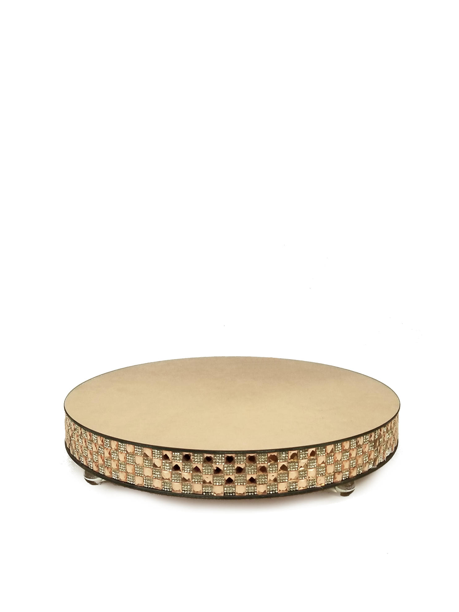 1711202 GD - Gold RoundMirror Cake Stand 16"